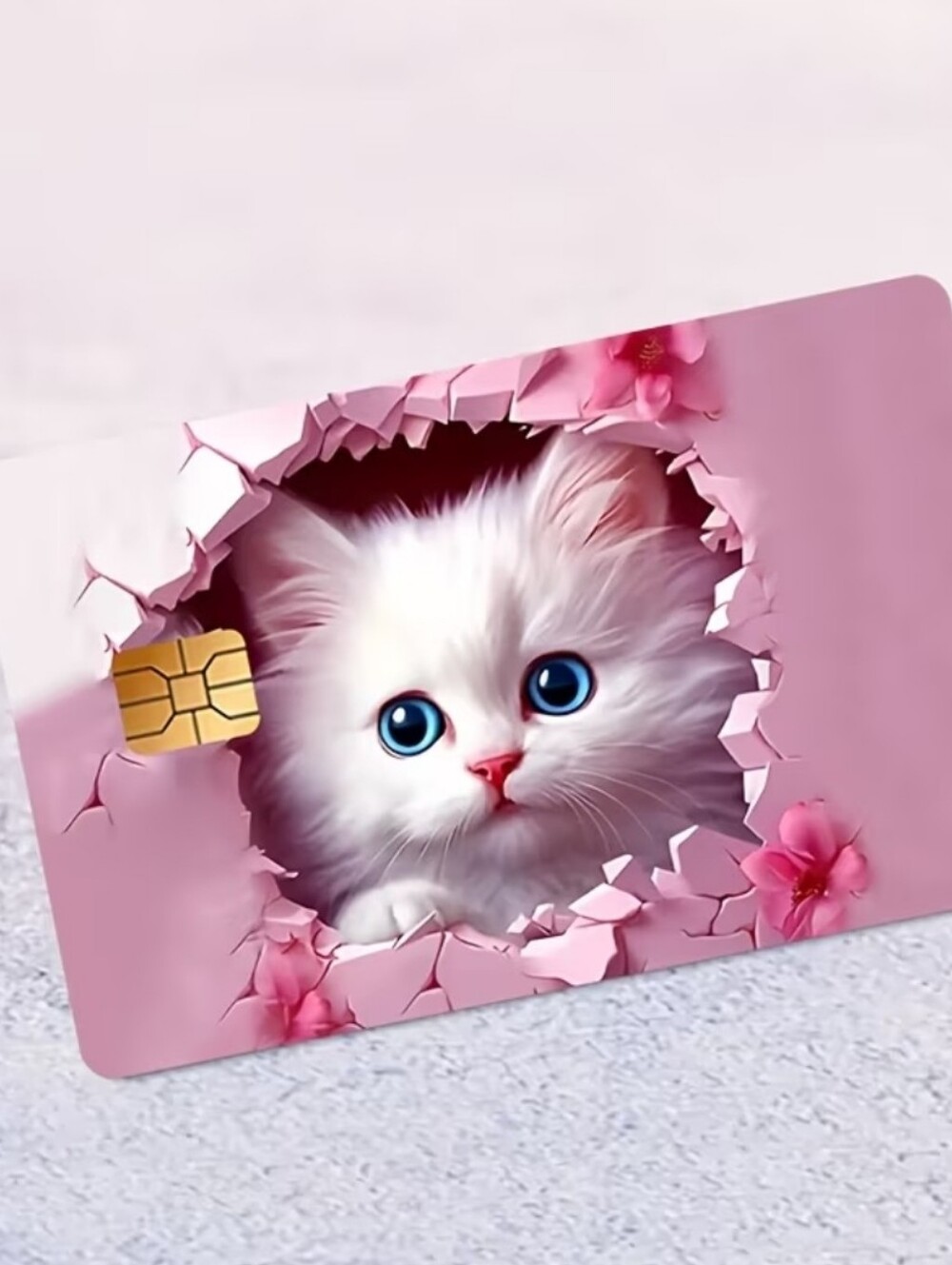 Debit Card Bank Card Cat In The Hole Pink Front Cover Sticker Skin